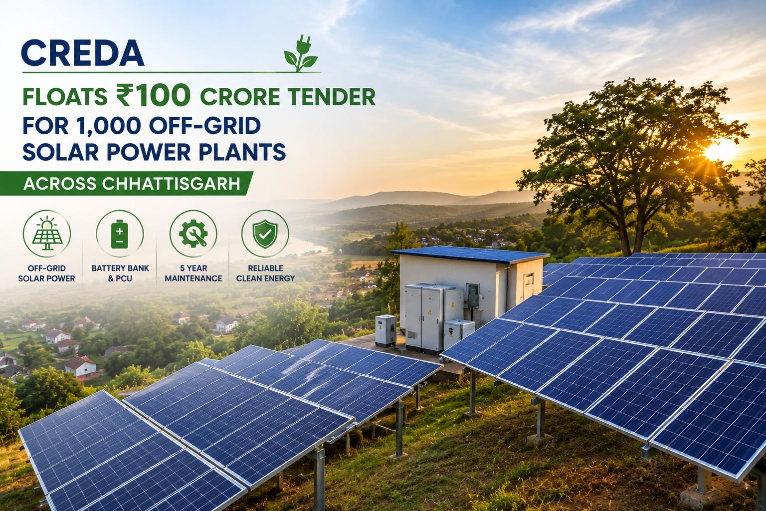 CREDA Floats ₹100 Crore Tender for 1,000 Off-Grid Solar Power Plants in Chhattisgarh