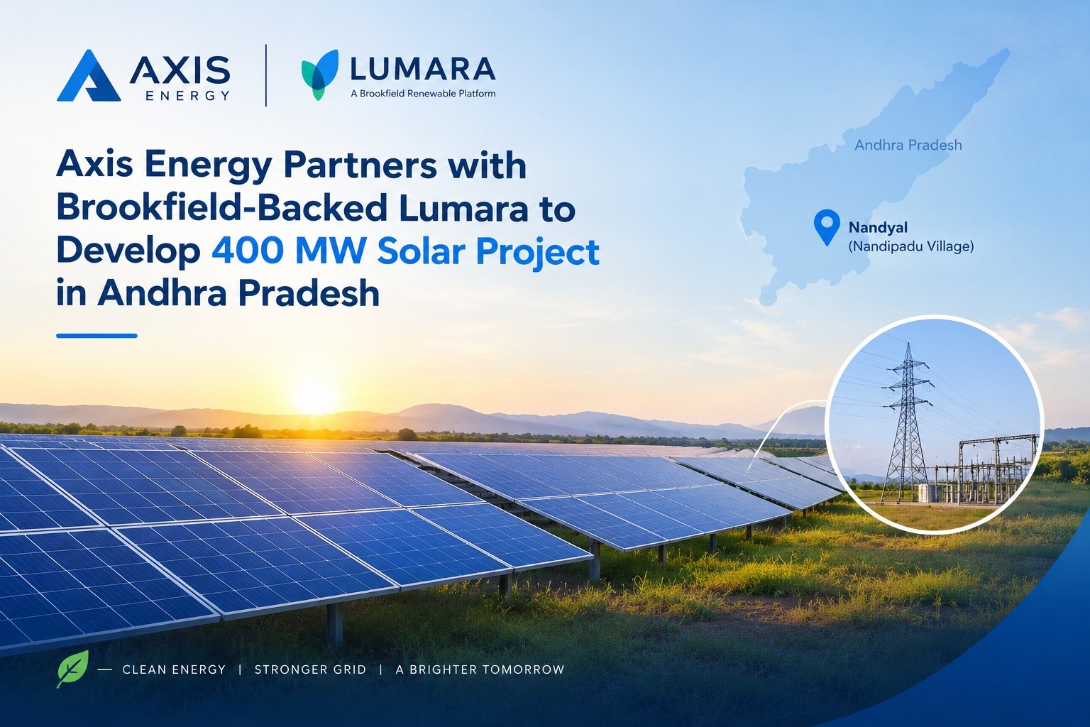 Axis Energy Partners with Brookfield-Backed Lumara to Develop 400 MW Solar Project in Andhra Pradesh