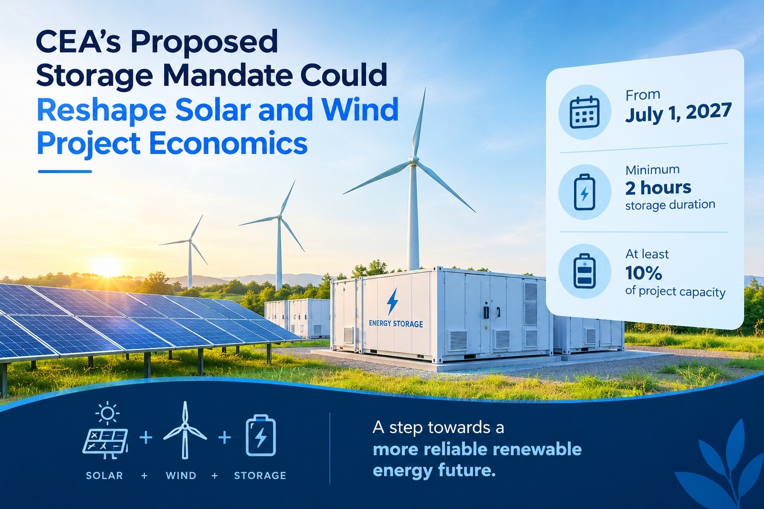 CEA’s Proposed Storage Mandate Could Reshape Solar and Wind Project Economics