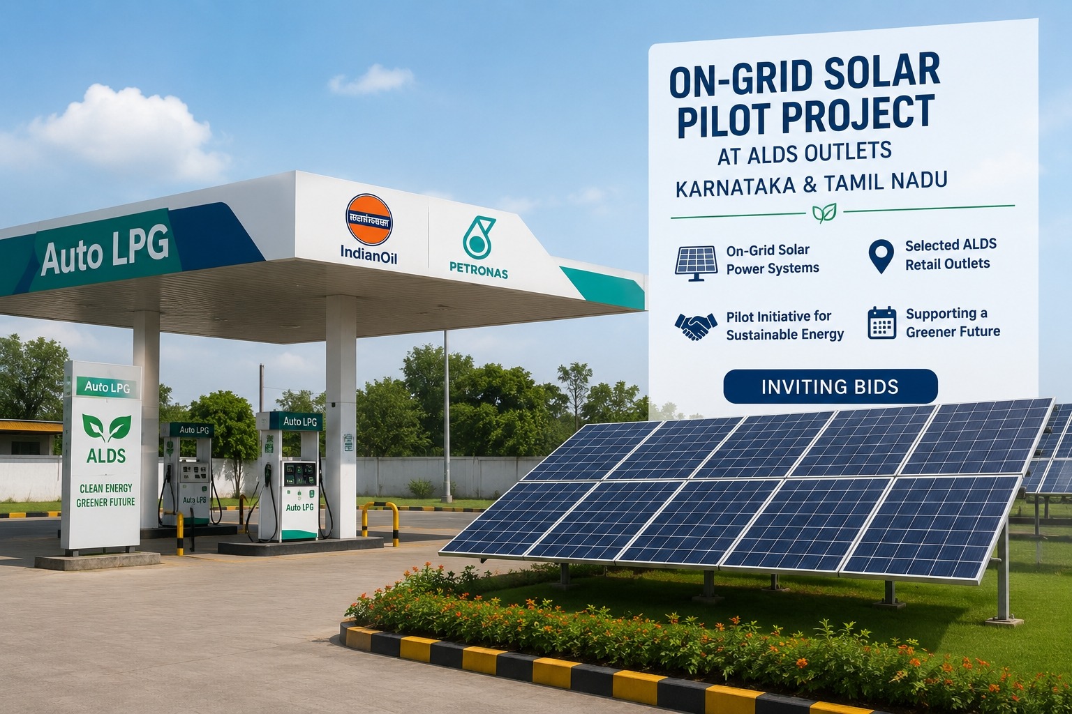 IndianOil Petronas Invites Bids for On-Grid Solar Pilot at ALDS Outlets in Karnataka and Tamil Nadu