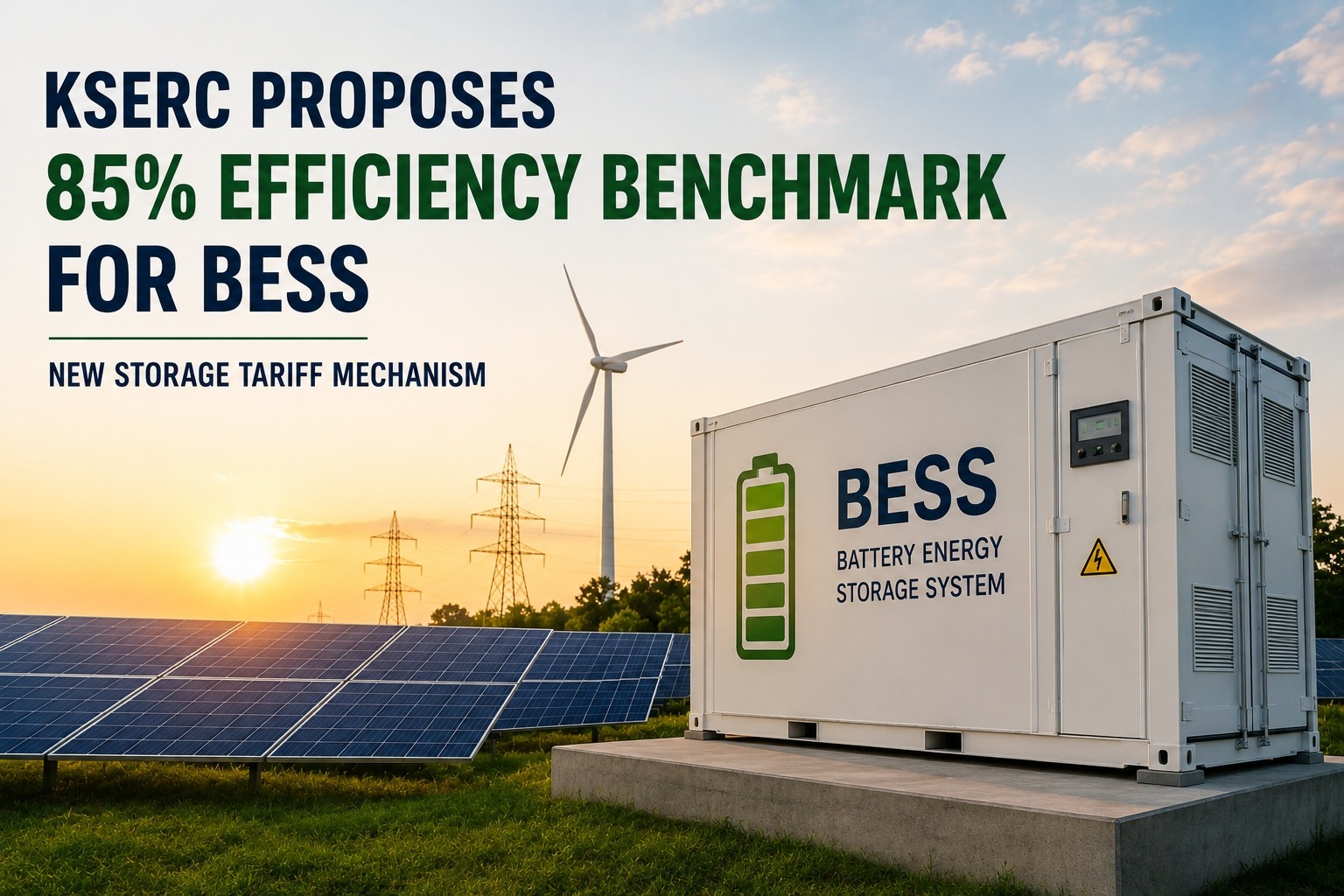 KSERC Proposes 85% Efficiency Benchmark for BESS, Introduces New Storage Tariff Framework